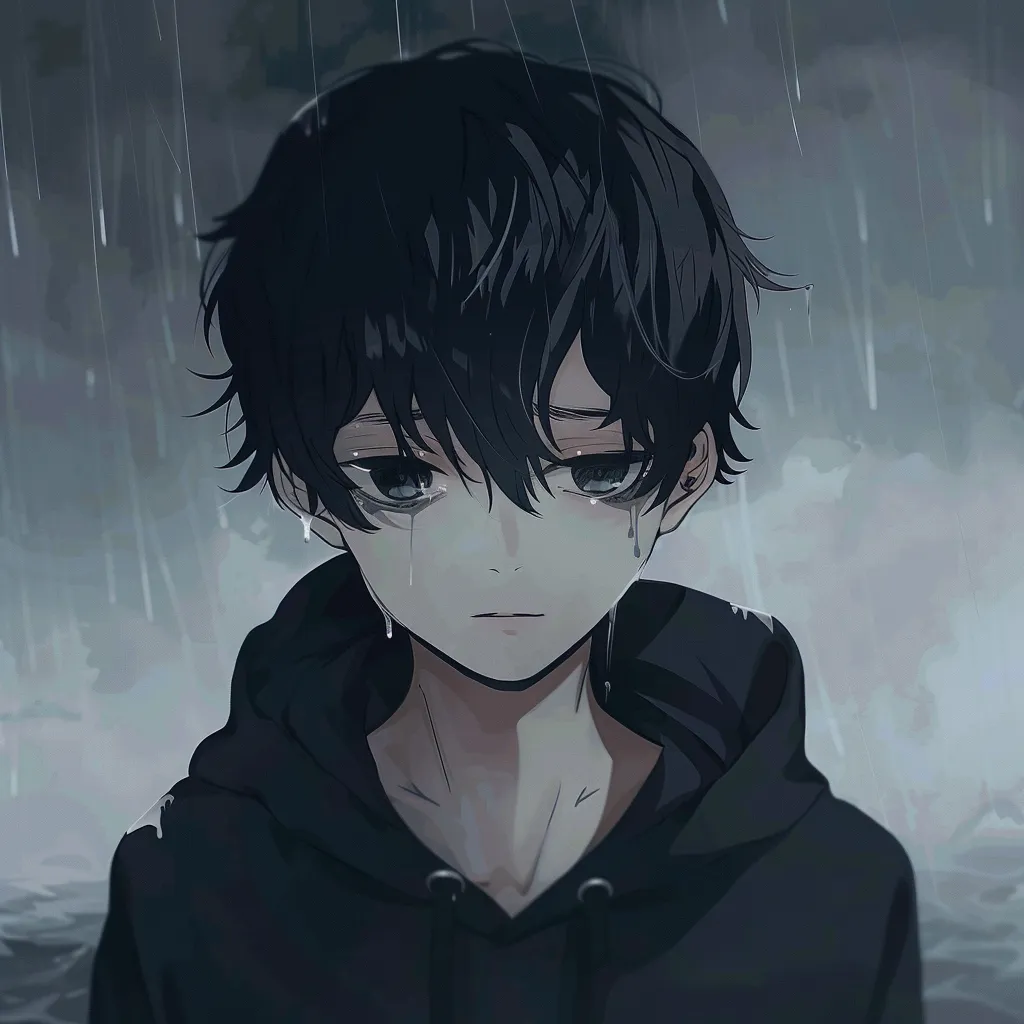 depressed anime pfp boy