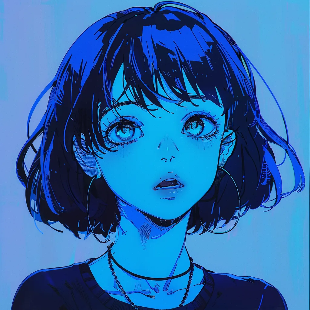 blue anime pfp 