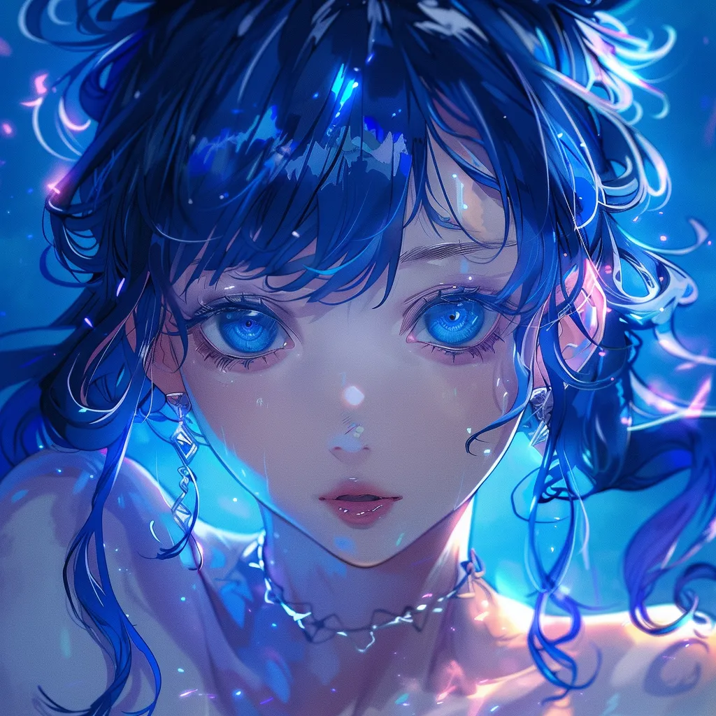 girl anime pfp blue