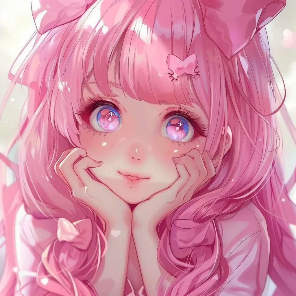 cute pink pfp anime