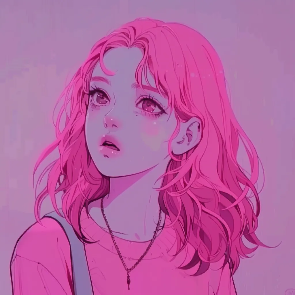 pink anime pfp 