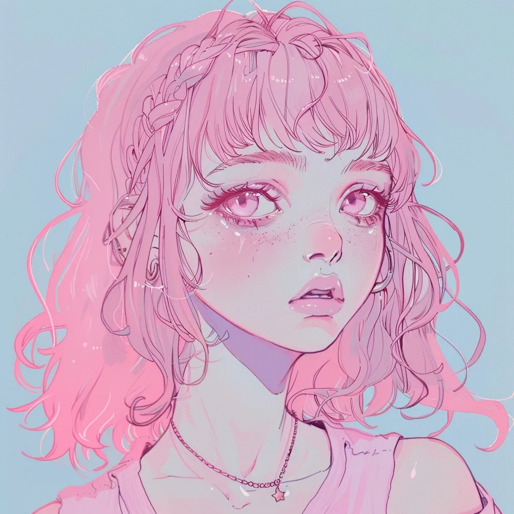 pastel pink anime pfp