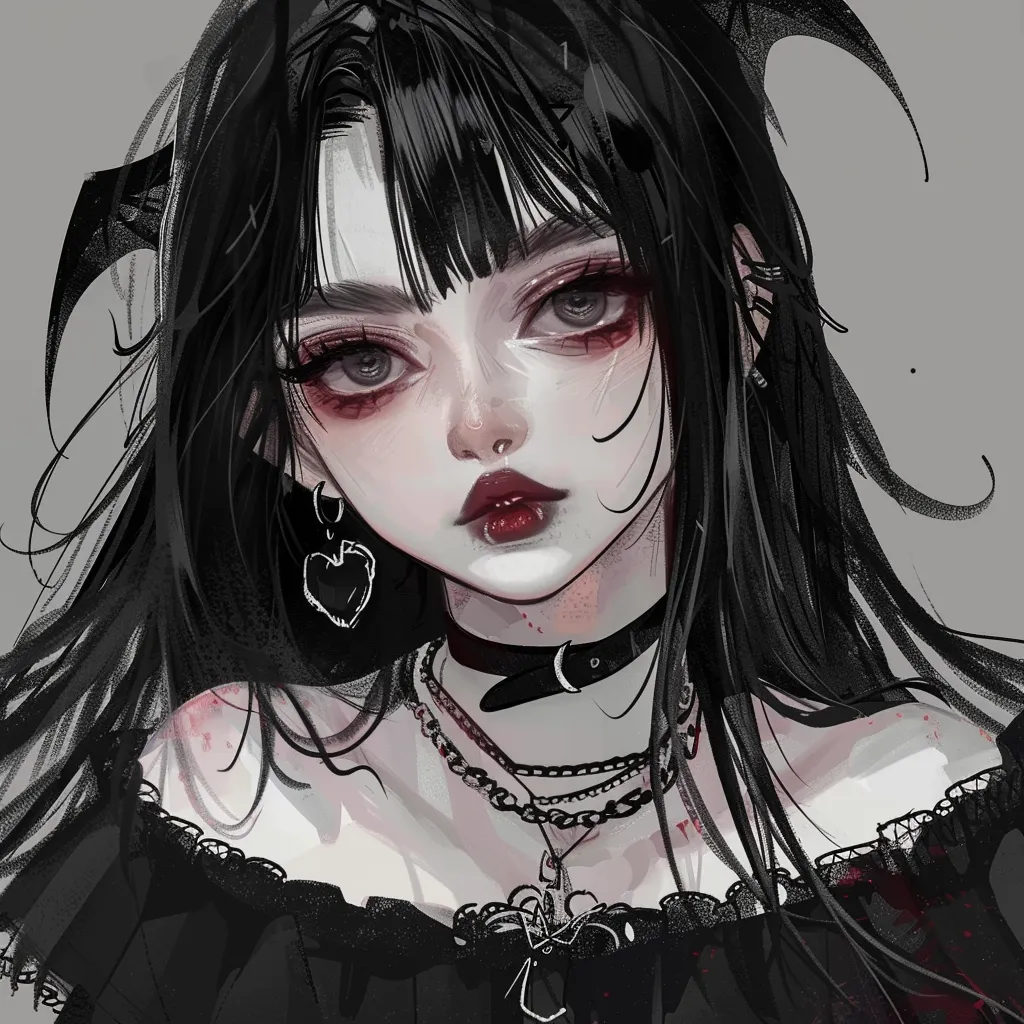 goth anime girl pfp discord