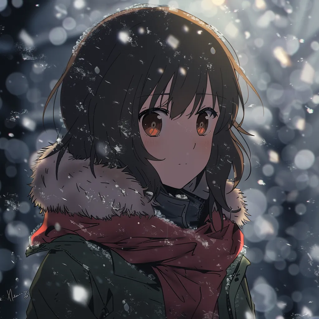 winter anime pfp megumi, winter, nico, hanako, yoimiya
