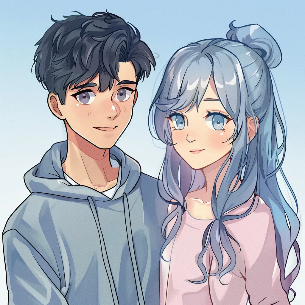 matching anime pfp best friends boy and girl