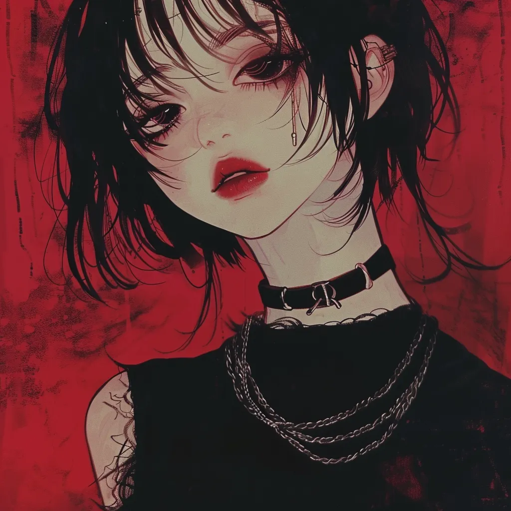 grunge aesthetic goth anime pfp