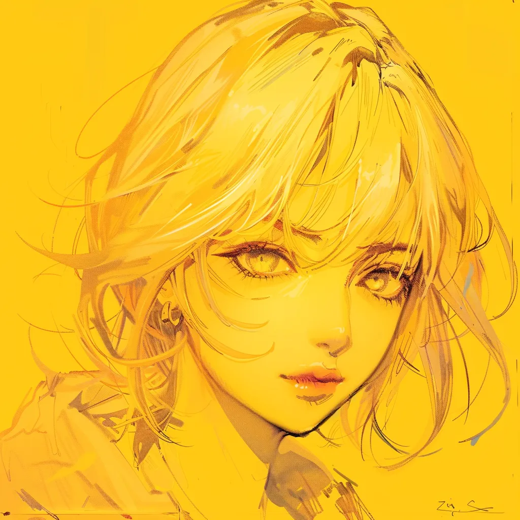 yellow anime pfp yellow, shinobu, study, girl, junji