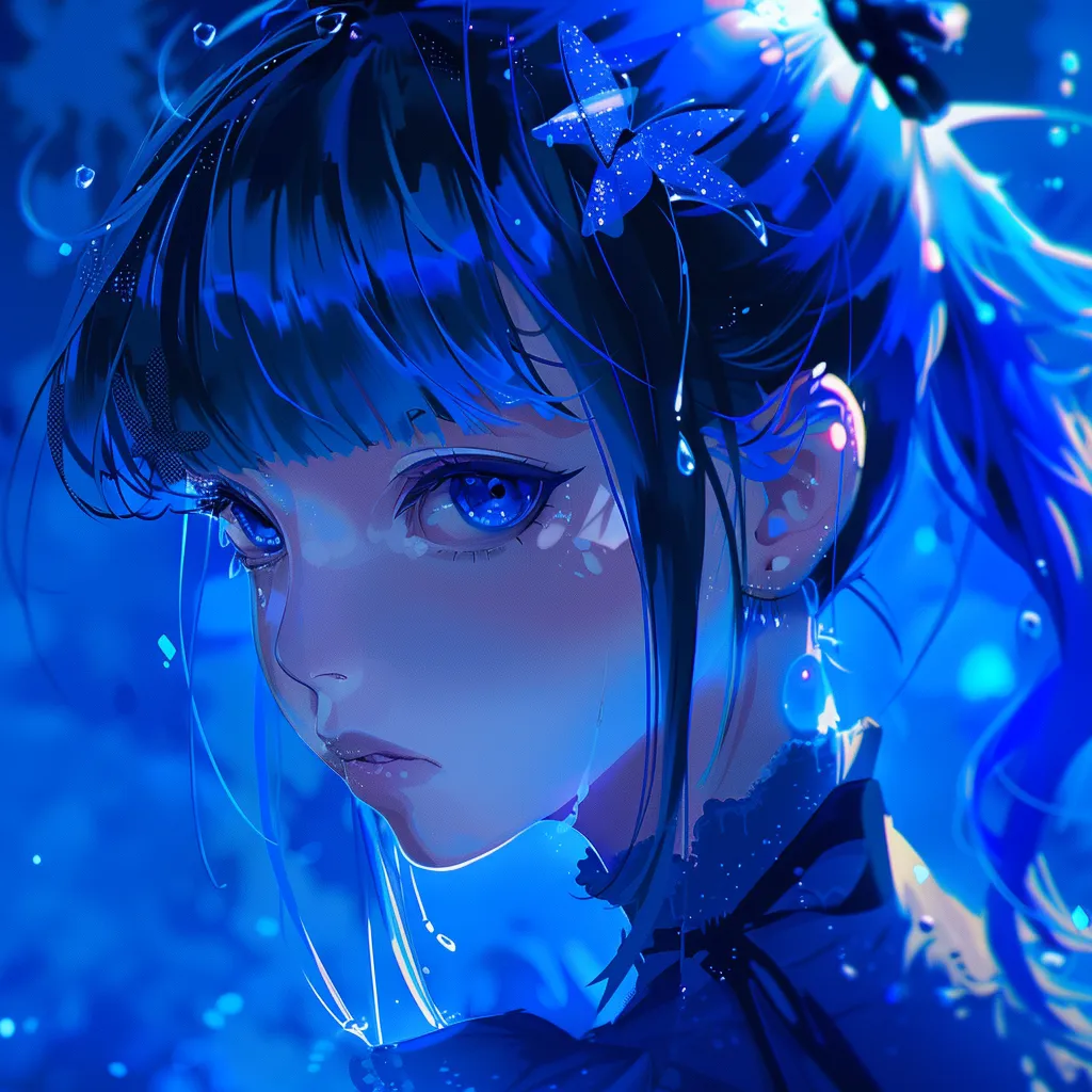 blue anime pfp 4k