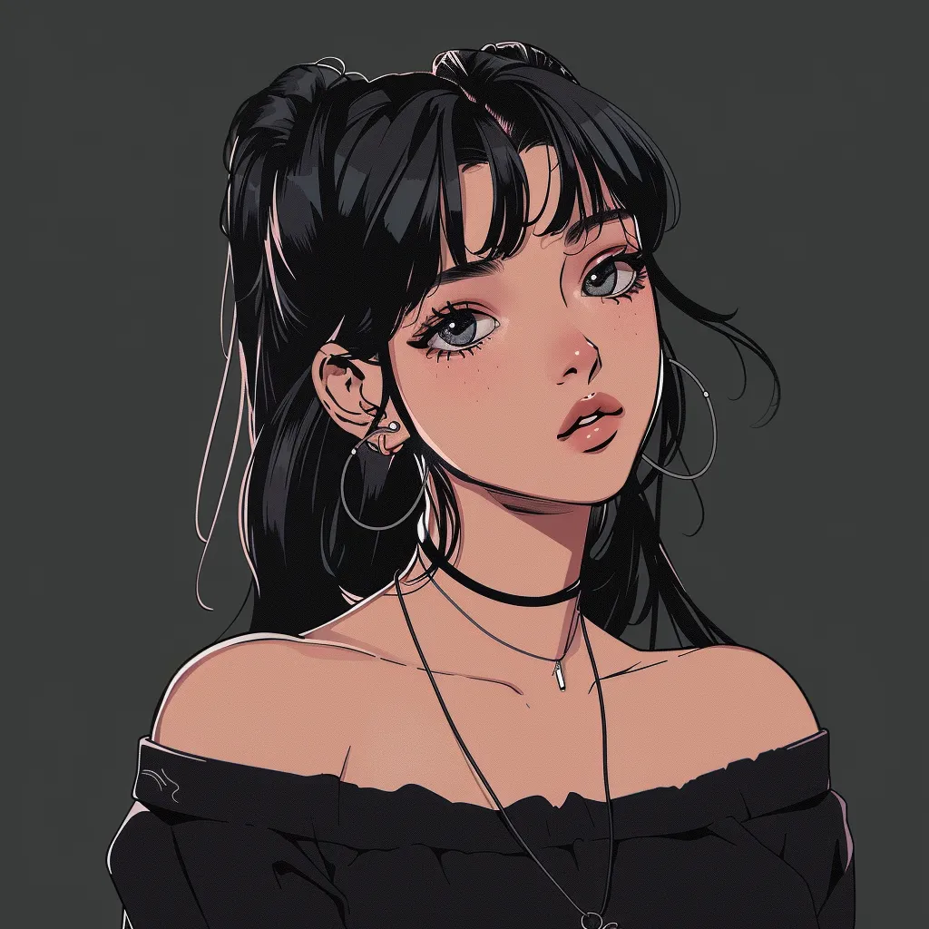 y2k anime pfp black