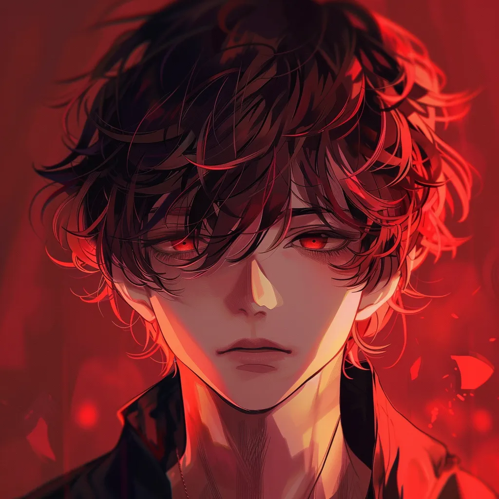 red anime pfp boy