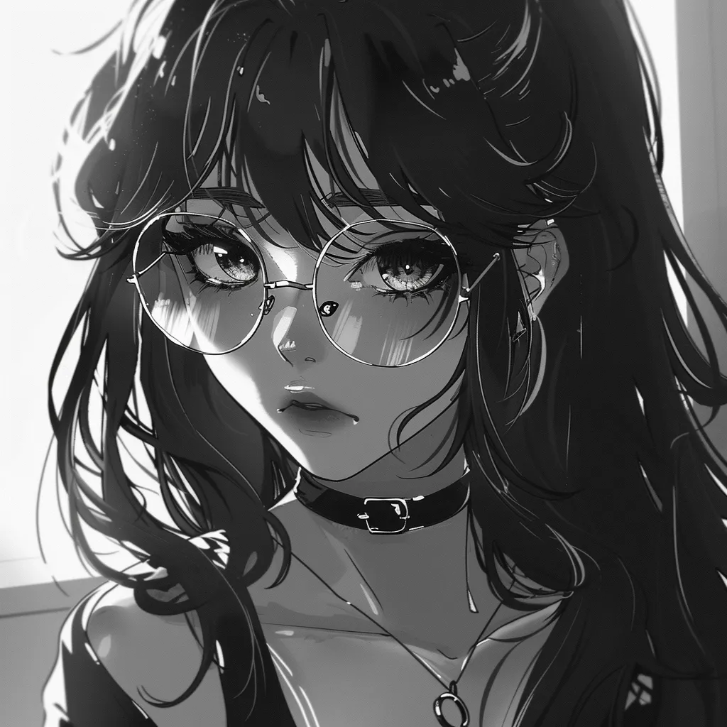 anime pfp discord black and white