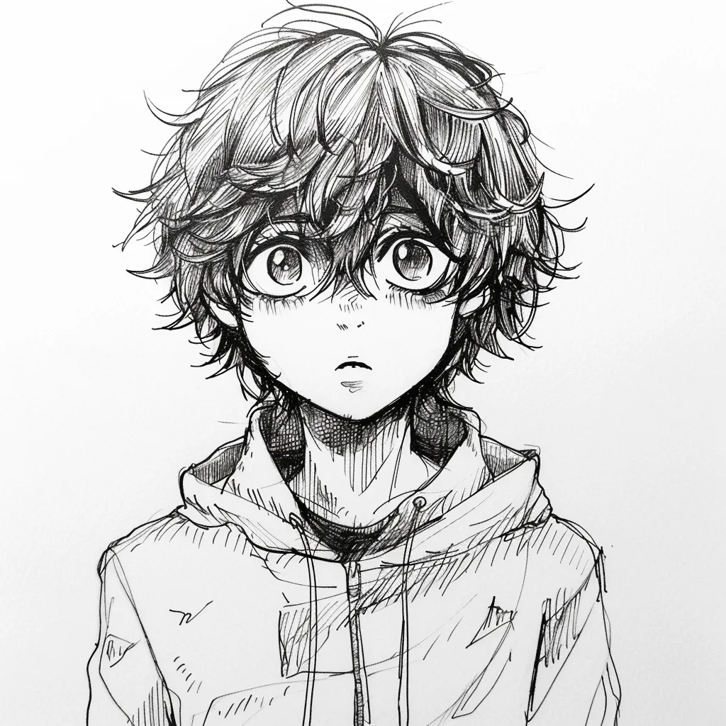 anime drawing pfp glasses, hoodie, inosuke, joker, kid