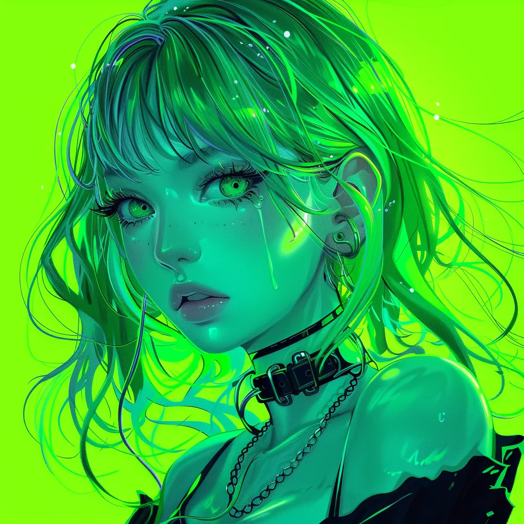 neon green anime pfp