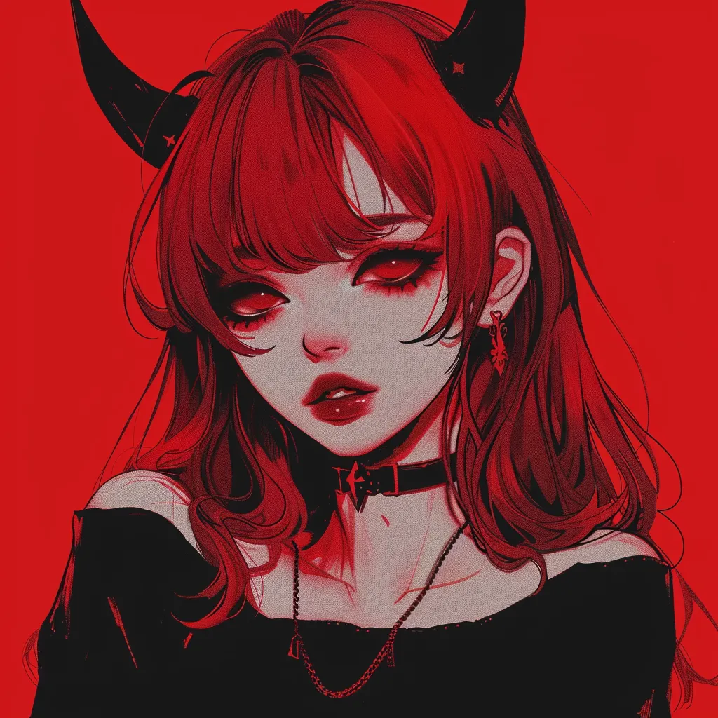 red anime matching pfp