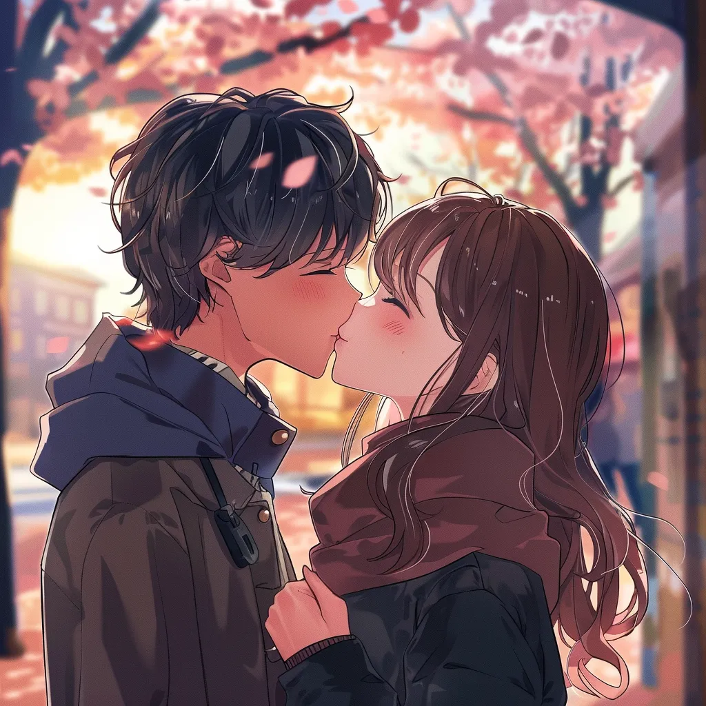 kissing anime pfp kissing, valentine, valentines, bungou, zenitsu