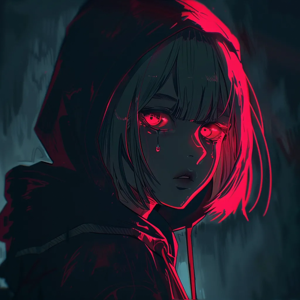 dark glowing anime pfp