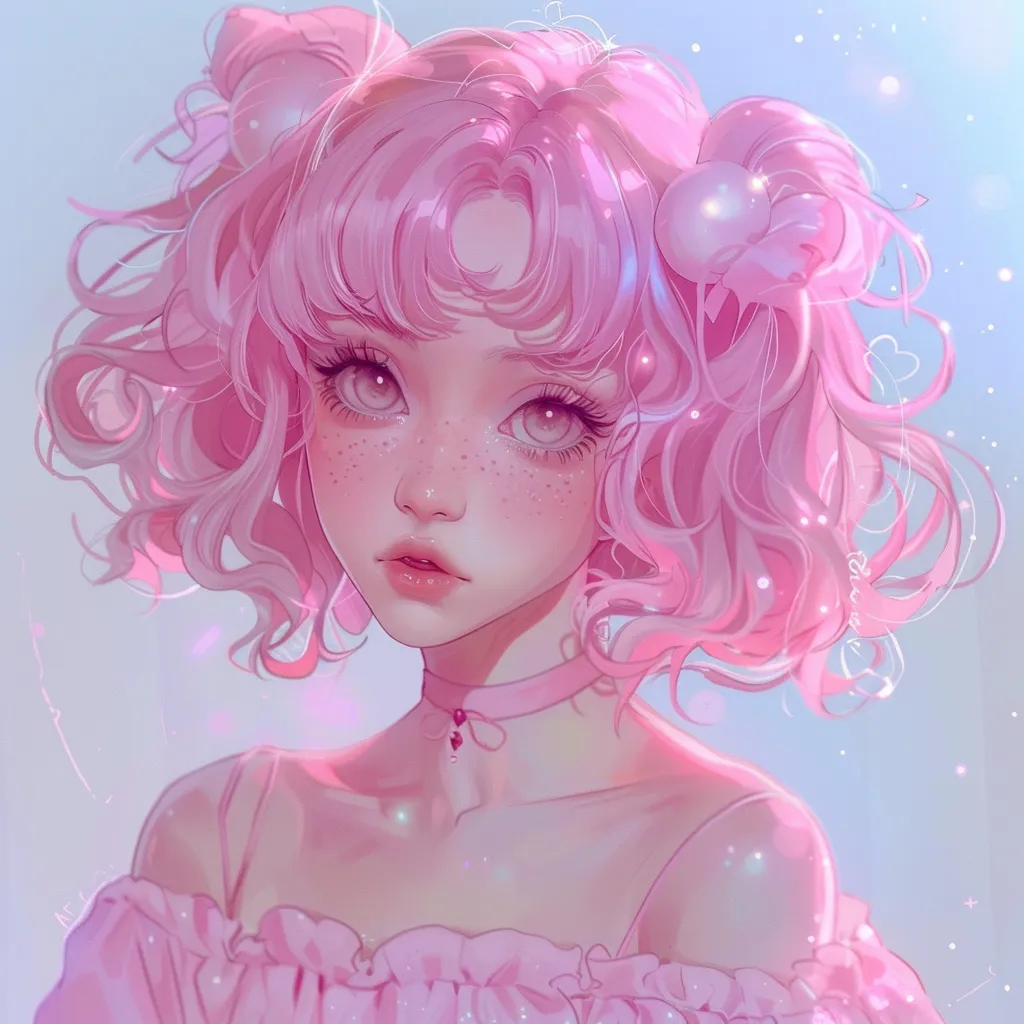 kawaii pink anime pfp