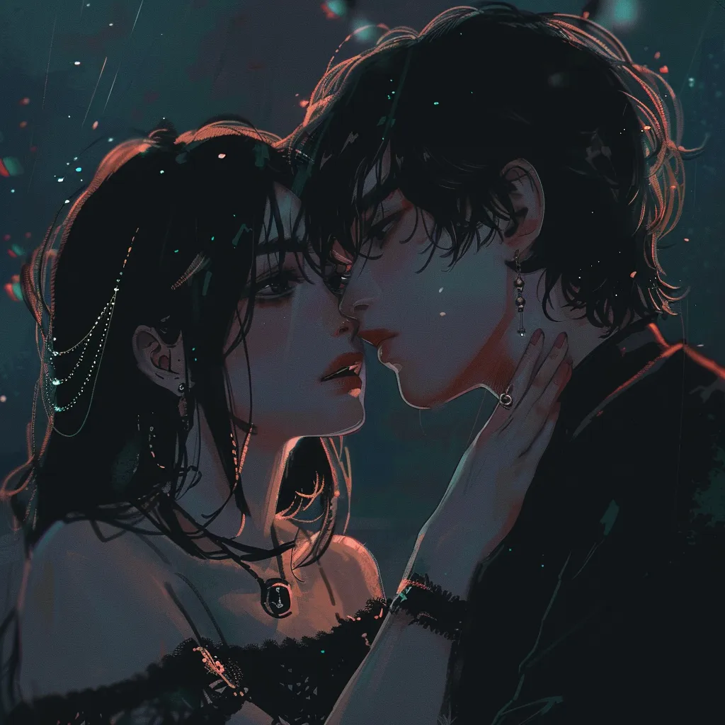 dark aesthetic anime pfp couple